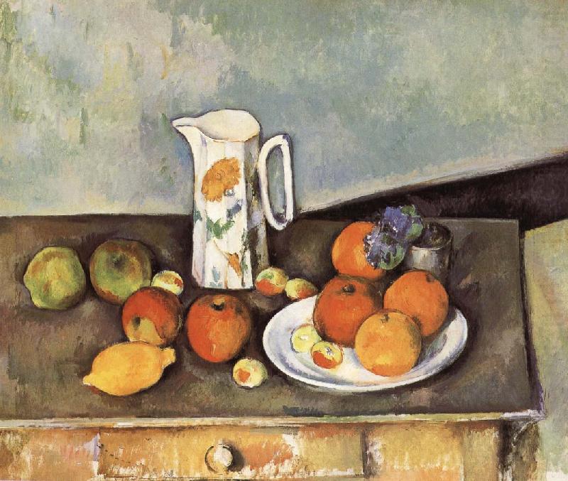 Paul Cezanne table of milk and fruit china oil painting image
